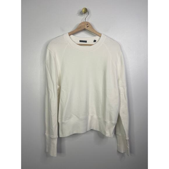 NEW ATM French Terry Garment  Dye Vintage Raglan Sweater Women's White Sz: Large - Picture 2 of 10